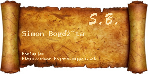 Simon Bogáta névjegykártya